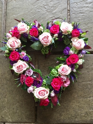 Open purple and pink Heart (loose)